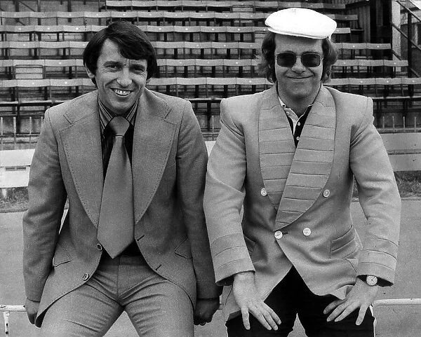 Graham Taylor meets Elton John at the Vicarage road ground when Graham signed up as