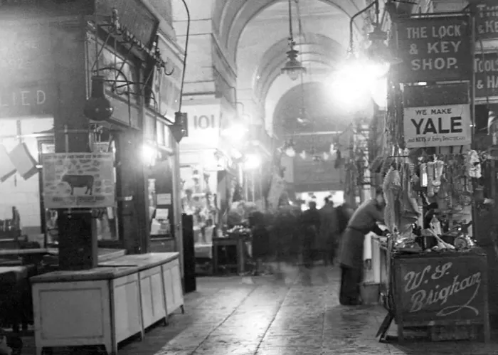 Framed Print : The Grainger Market in Newcastle was lit by its old installation of gas lighting during a Framed Print : The Grainger Market in Newcastle was lit by its old installation of gas lighting during a