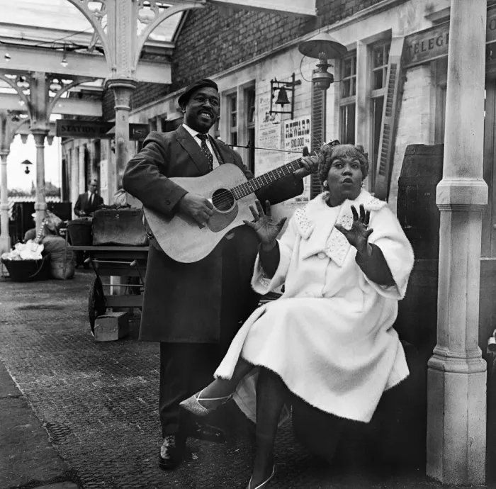 Framed Print : Granada TV films their Blues and Gospel Train music show at the derelict