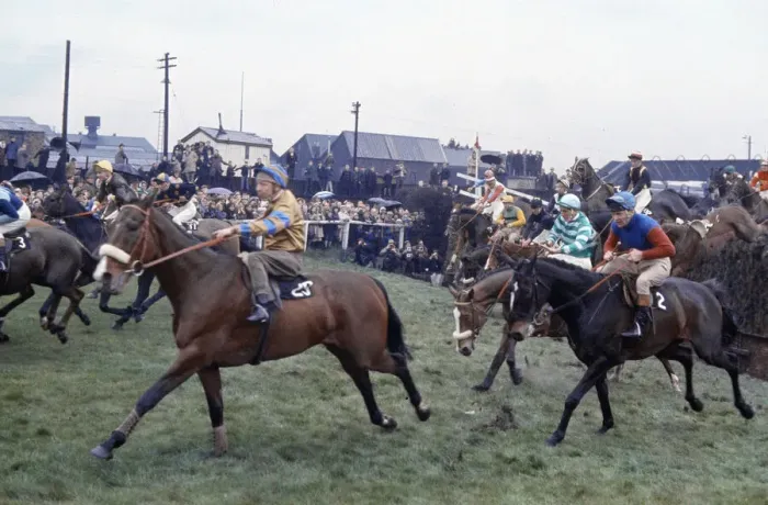 Framed Print : Grand National Horserace held at Aintree, Liverpool. Action at benchers Brook Framed Print : Grand National Horserace held at Aintree, Liverpool. Action at benchers Brook