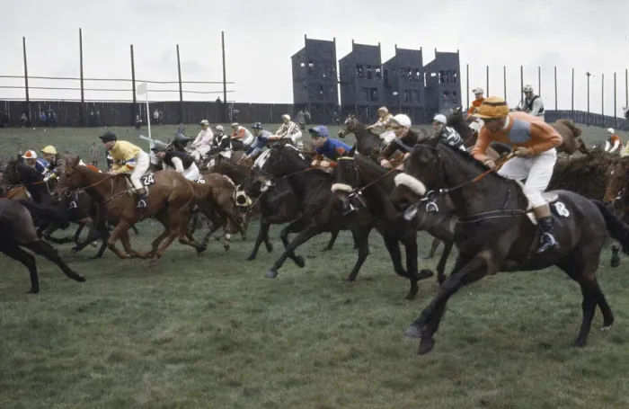 Framed Print : Grand National Horserace held at Aintree, Liverpool. Action during the race Framed Print : Grand National Horserace held at Aintree, Liverpool. Action during the race
