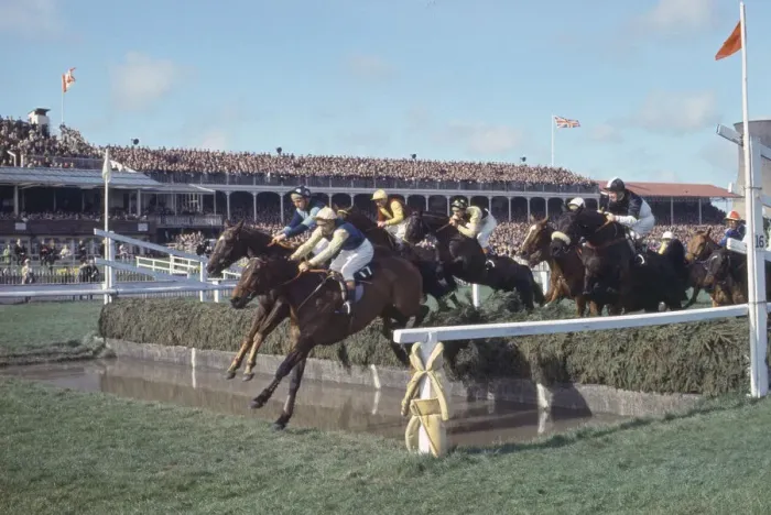 Framed Print : Grand National Horserace held at Aintree, Liverpool. The Fossa Framed Print : Grand National Horserace held at Aintree, Liverpool. The Fossa