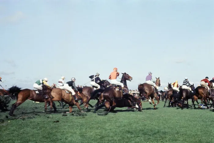 Framed Print : Grand National Horserace held at Aintree, Liverpool. Action at the Chair Framed Print : Grand National Horserace held at Aintree, Liverpool. Action at the Chair