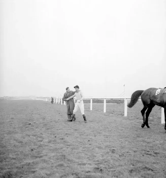 Framed Print : Grand National, March 1956, Aintree Racecourse. Jockey Dick Francis after Framed Print : Grand National, March 1956, Aintree Racecourse. Jockey Dick Francis after