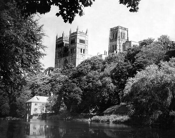 The grandeur of Durham Cathedral on the banks of the River Wear 8 December 1961