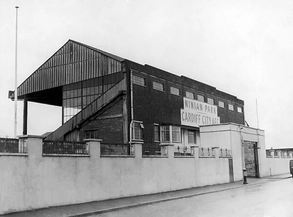 The grandstand at Ninian Park, home ground of CArdiff City Football Club