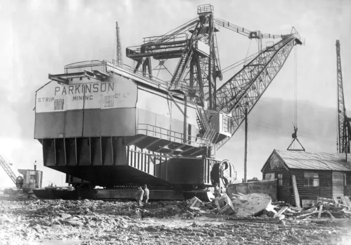 Framed Print : The great excavator was walking on to the site when the 1 Framed Print : The great excavator was walking on to the site when the 1