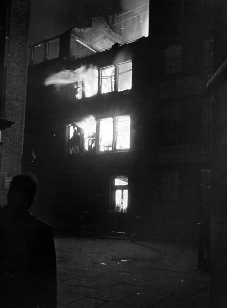 The Great Fire of London. Fires in London after the German attack. 29th December 1940