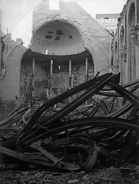 The Great Hall after it was bombed by the German Luftwaffe on the night of the 24th