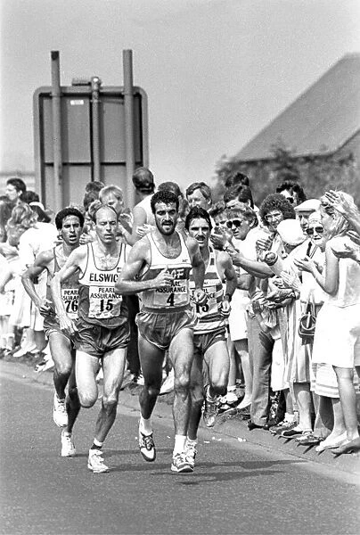 The Great North Run, 18 June, 1989 - Left to right, El Mostafa Nechchadi, Mike McLeod