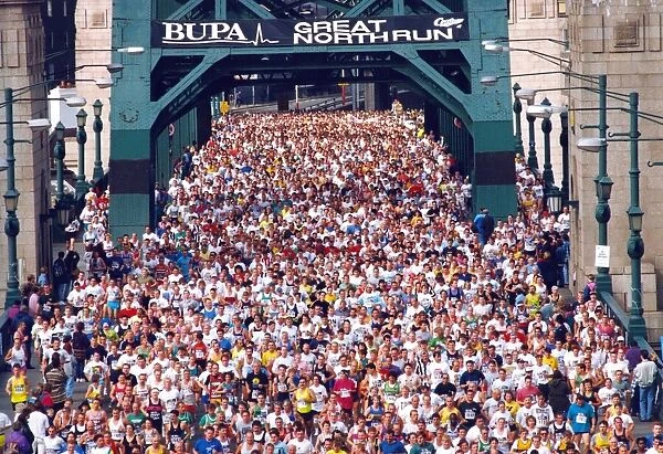 Great North Run, 18 September, 1994 - Competitors crossing the Tyne Bridge