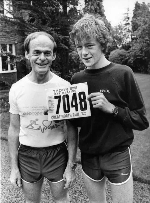 Framed Print : The Great North Run 27 June 1982 - Brian Reed with his son Mark
