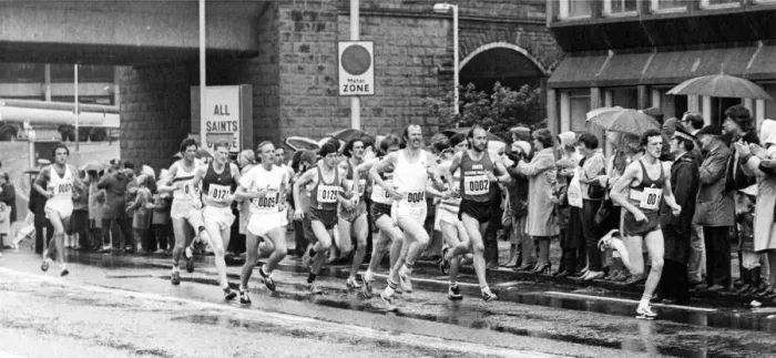 Framed Print : The Great North Run 27 June 1982 - The runners approach the Tyne Bridge Framed Print : The Great North Run 27 June 1982 - The runners approach the Tyne Bridge
