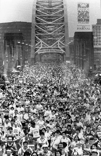 The Great North Run 27 June 1982 - The runners stream across the Tyne Bridge - A Journal
