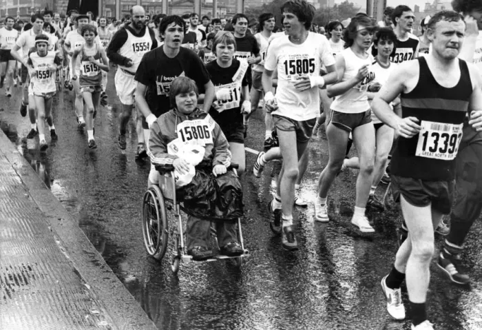 Framed Print : The Great North Run 27 June 1982 - Wheelchair contestants Framed Print : The Great North Run 27 June 1982 - Wheelchair contestants