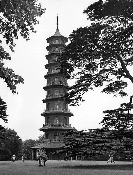 The Great Pagoda at Kew Gardens. Circa 1955