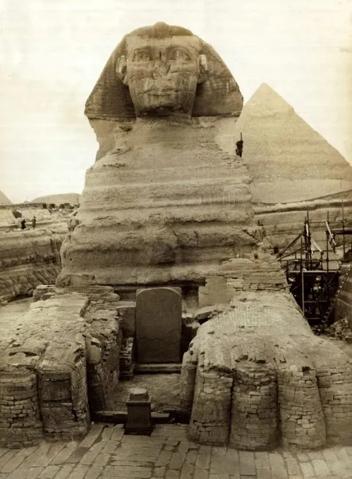 Framed Print : The Great Sphinx guarding the pyramids Egypt Statue Circa 1910 Framed Print : The Great Sphinx guarding the pyramids Egypt Statue Circa 1910