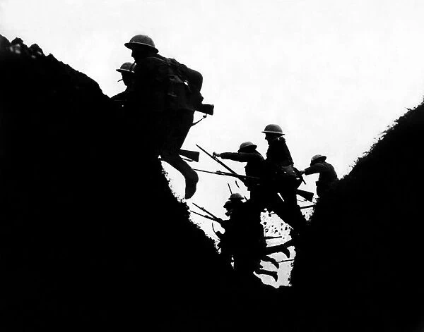 The Great War, ( First World War, WW1, World War One ). British soldiers go