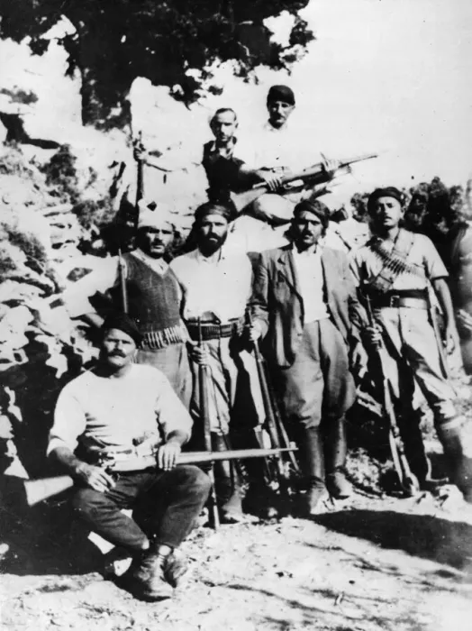 Framed Print : Greek guerilla fighters who continue to oppose the enemy from the mountains of Crete Framed Print : Greek guerilla fighters who continue to oppose the enemy from the mountains of Crete