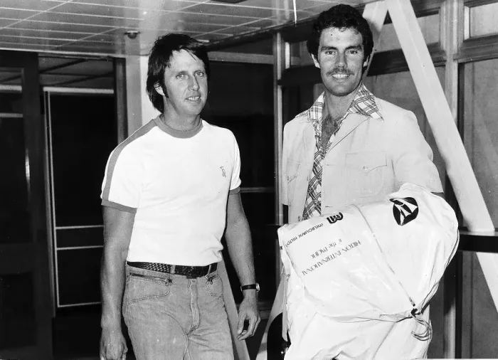 Framed Print : Greg Chappell former Australian Cricket Captain with fast bowler Jeff Thomson Framed Print : Greg Chappell former Australian Cricket Captain with fast bowler Jeff Thomson