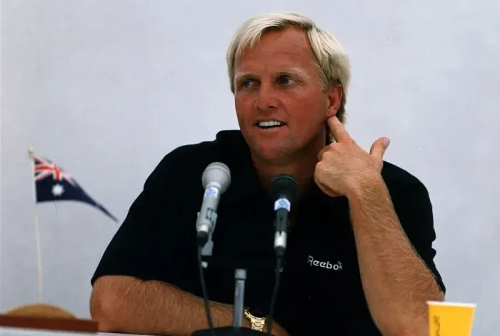 Framed Print : Greg Norman Australian golfer at press conference Framed Print : Greg Norman Australian golfer at press conference