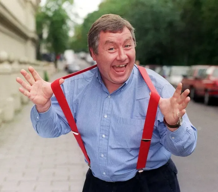 Framed Print : Gregor Fisher wearing red braces September 1999 Framed Print : Gregor Fisher wearing red braces September 1999