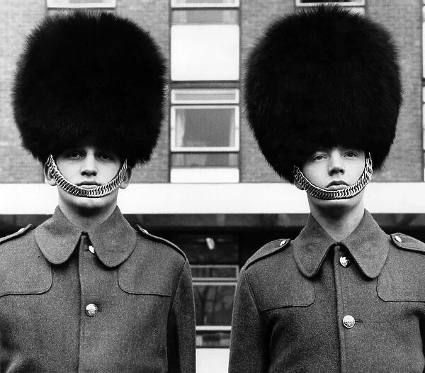 Grenadier Guards in their standard Uniforms and traditional Bear Skin Hats