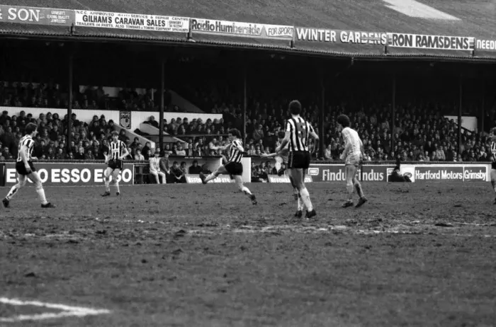 Framed Print : Grimsby v. Manchester City. February 1984 MF14-02-019 The final score was a one all draw Framed Print : Grimsby v. Manchester City. February 1984 MF14-02-019 The final score was a one all draw