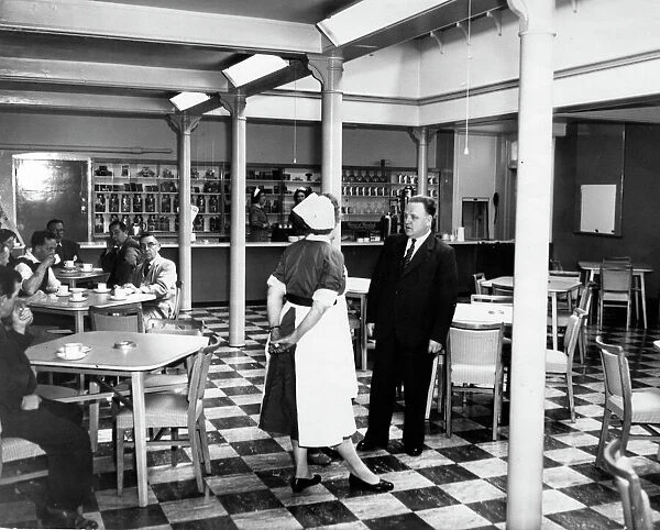 Ground floor of new mess hall at Rubery Hill Hospital, Birmingham, 25th April 1957