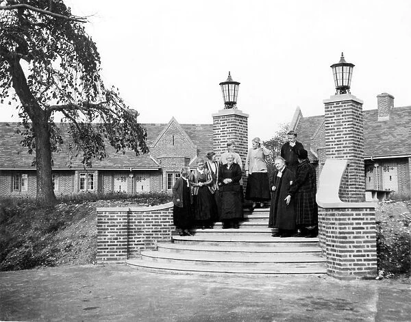A group of elderly women at the Glovers Trust Almshouses, Chester Road, Boldmere