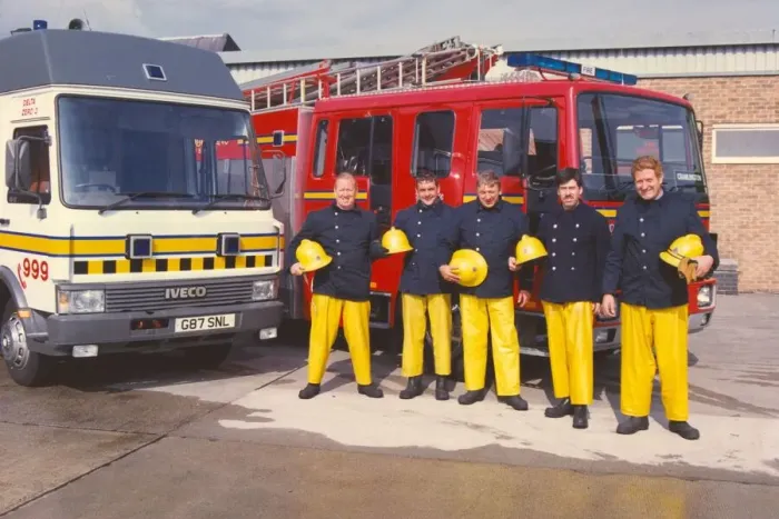 Framed Print : A group of firefighters ready for action