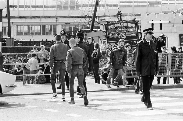 A group of skinheads in Southend, Essex. 4th April 1983