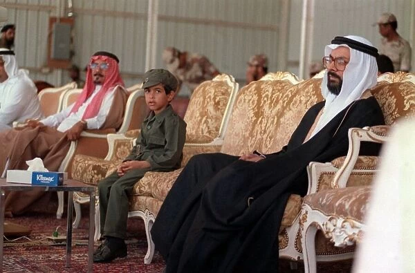 Gulf War Operation Desert Storm. Saudia Arabia Princes sitting at meeting