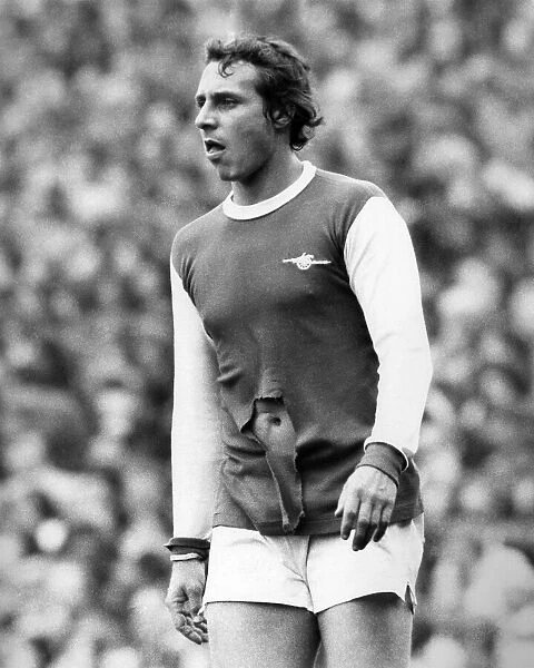 Gunner John Radford looks as if he had a ripping time in the Arsenal-Liverpool game