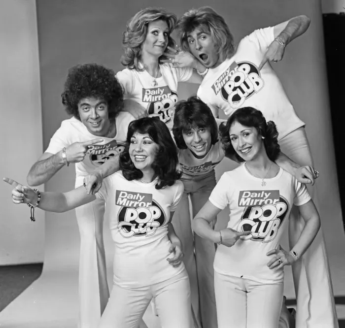 Framed Print : Guys N Dolls pop group wearing Daily Mirror Pop Club T-shirts 29th January 1976