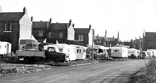 Gypsy caravans parked illegally at Newburn on any spare piece of land