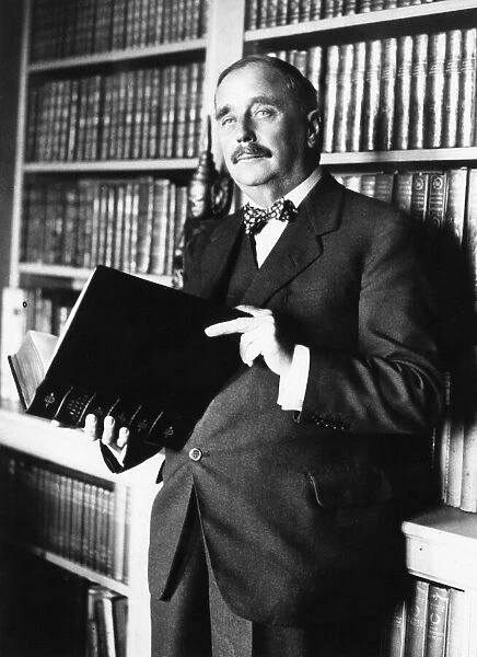 H. G. Wells, English writer, pictured at home, 28th September 1931. Herbert George Wells