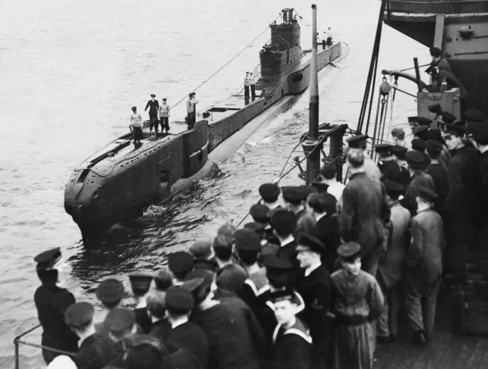 Framed Print : H. M Submarine Trident which torpedoed the German cruiser Prinz Eugen off the coast of Framed Print : H. M Submarine Trident which torpedoed the German cruiser Prinz Eugen off the coast of