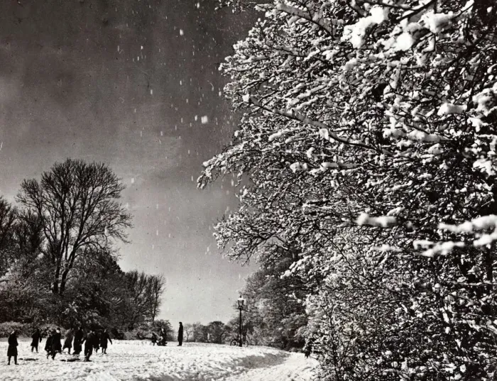 Framed Print : Hadley Common Hertfordshire - Jan 1945 Hadley Woods Weather Winter Scenes