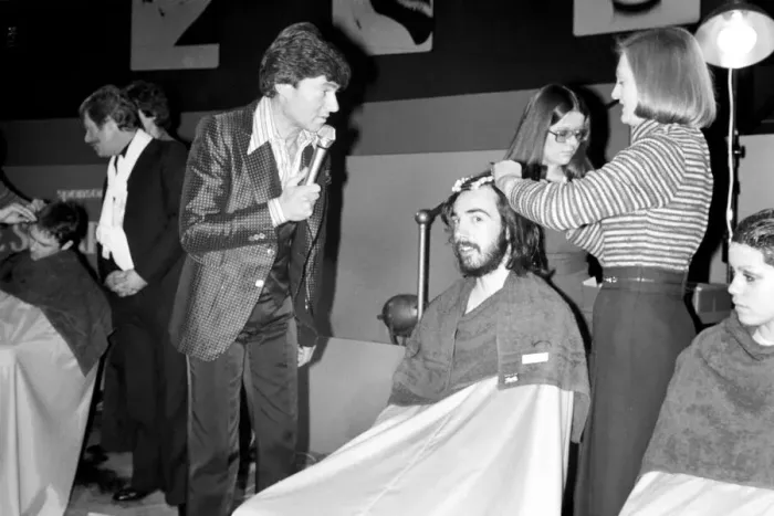 Framed Print : Hair Fashion Talk. Vidal Sassoons Hair Fashion Talk in the Royal Albert Hall