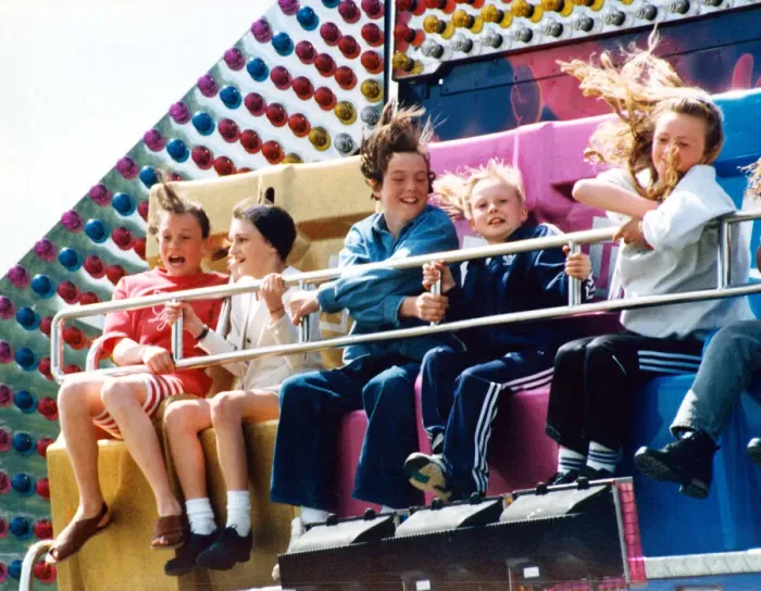 Framed Print : A hair raising experience for youngsters on one of the rides at the Clairville Common Framed Print : A hair raising experience for youngsters on one of the rides at the Clairville Common