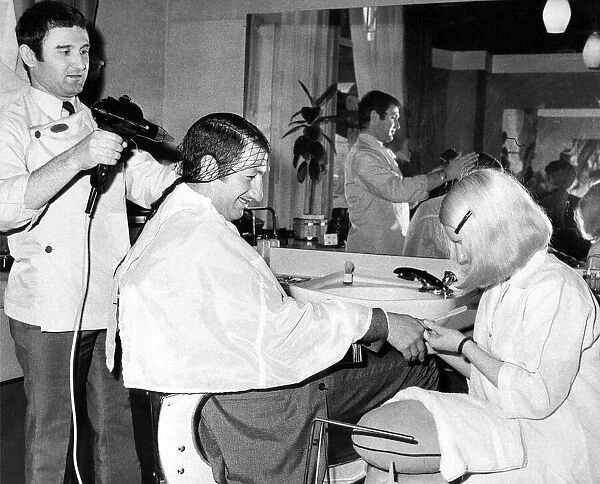A this hair salon men can get a manicure as well as a new hair style in August 1969