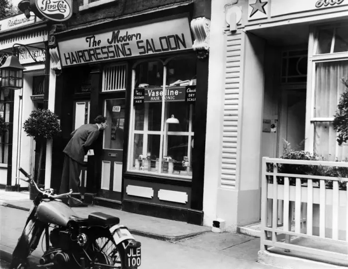 Framed Print : The Hairdressing shop where Mr. Jack Crower, Also known as Jack Spot, was found Framed Print : The Hairdressing shop where Mr. Jack Crower, Also known as Jack Spot, was found