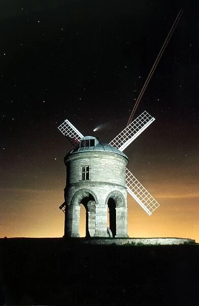 Hale Bopp comet passing over Chesterton windmill, Warwickshire. 26th March 1997