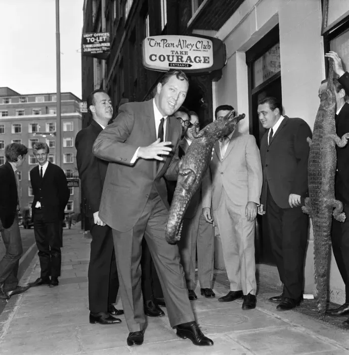 Framed Print : Bill Haley and bandleader Chris Barber are pictured with The Comets outside the Tin Pan