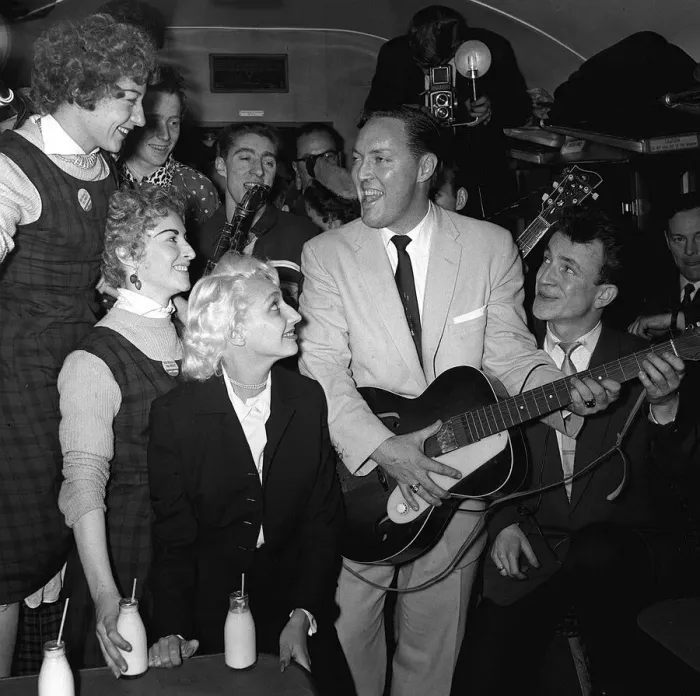 Framed Print : Bill Haley on his first visit to England which was largley sponsored by the Daily Mirror