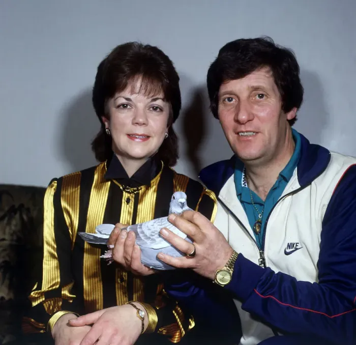 Framed Print : Hamilton Academical football manager John Lambie with his wife Mary Lambie February 1987