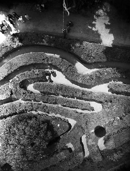 Hampton Court Maze, photographed from a camera attached to a Met Balloon