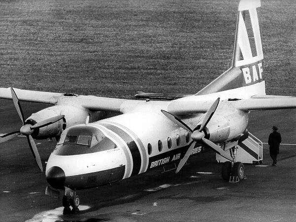 A Handley Page Dart Herald airliner of British Air Ferries on charter to Dan-Air