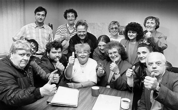 A happy band of Kirkby Carers at their meeting. Kirkby, Knowsley, Merseyside. June 1989